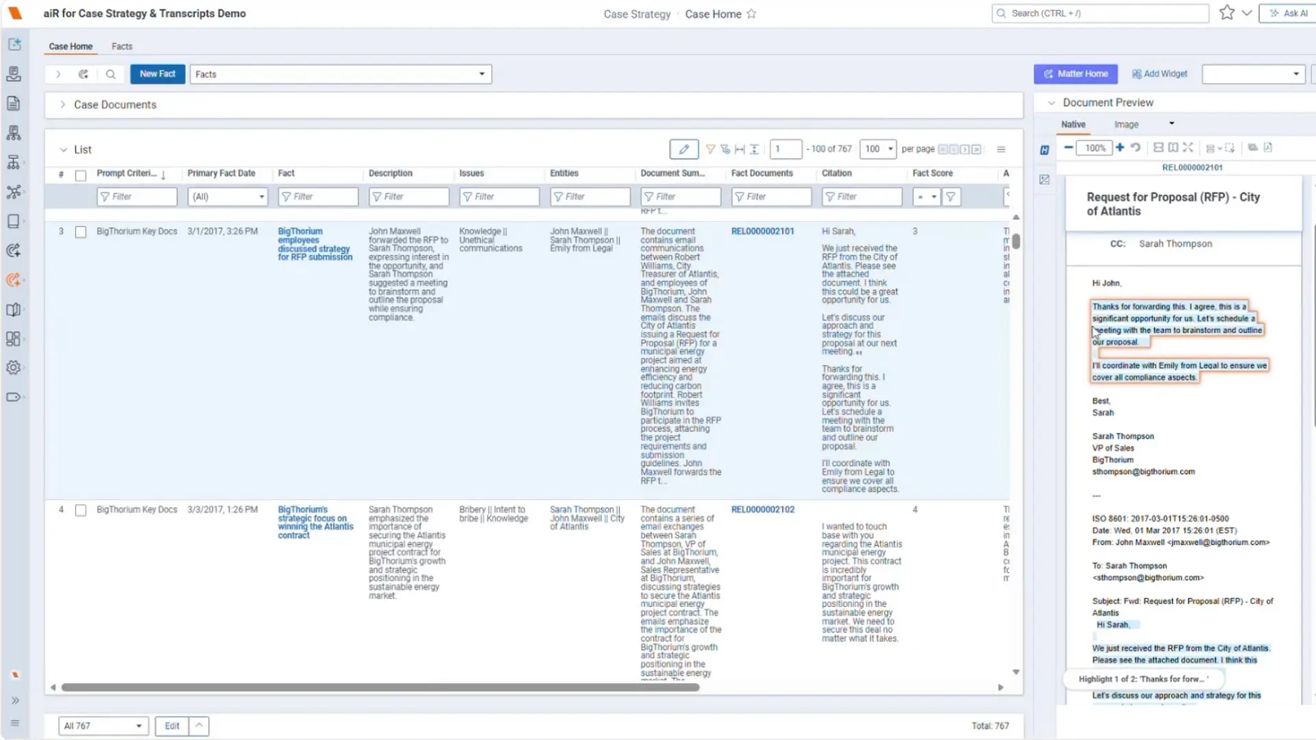 Relativity Case Strategy: Identify key facts early