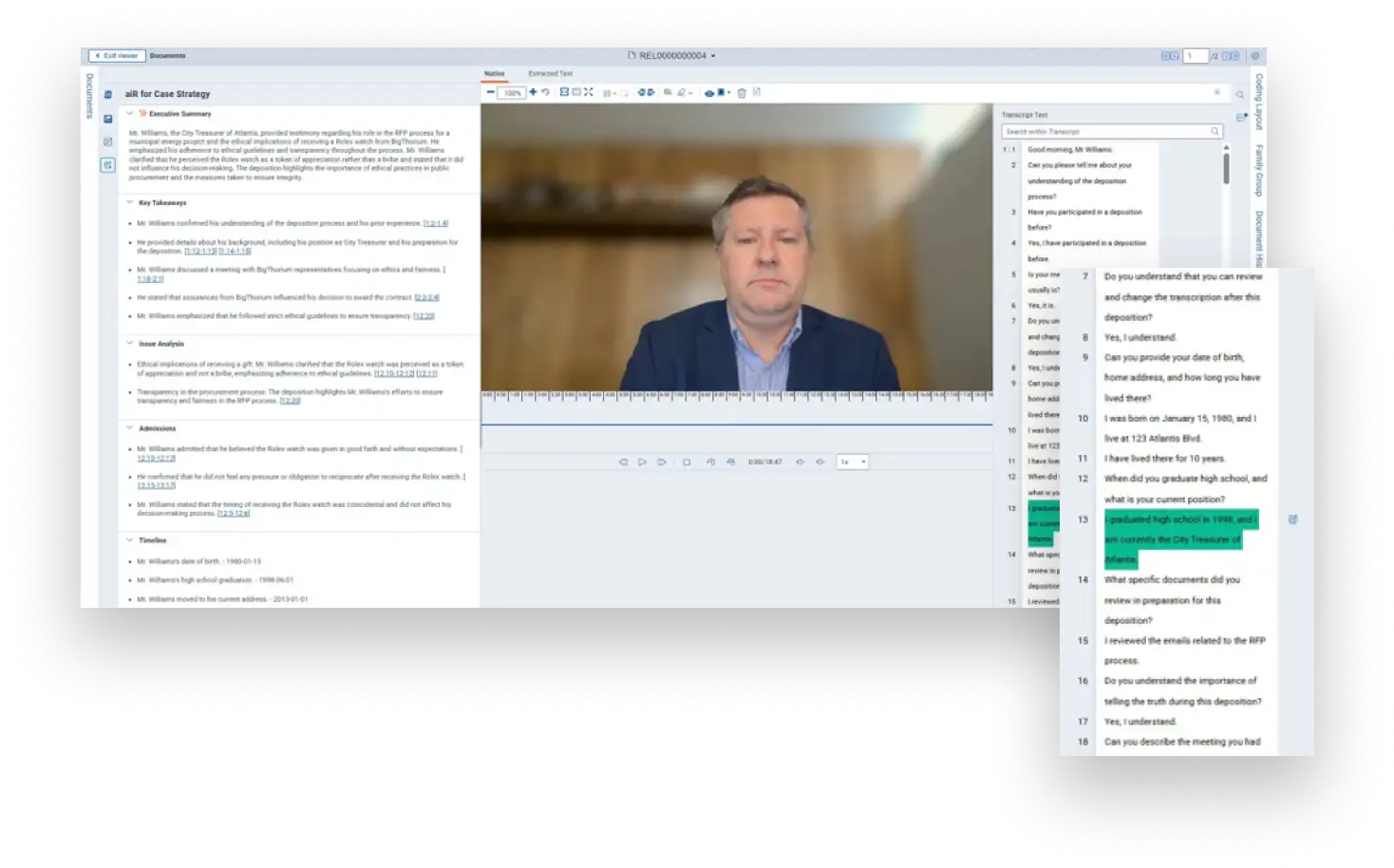 Case Strategy: Unlock Transcript Insights screenshot