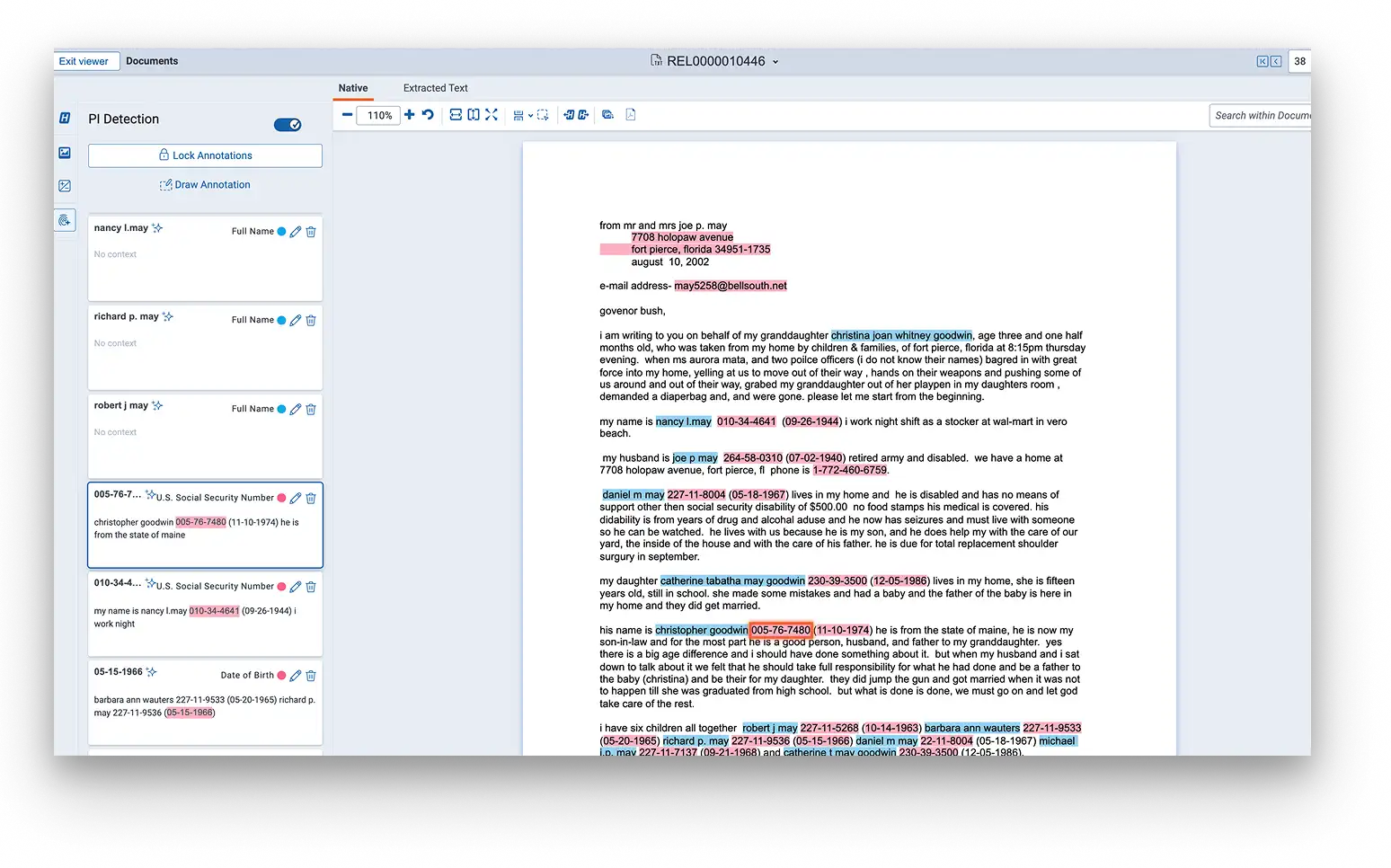 Data breach response - Detect and link data with AI screenshot