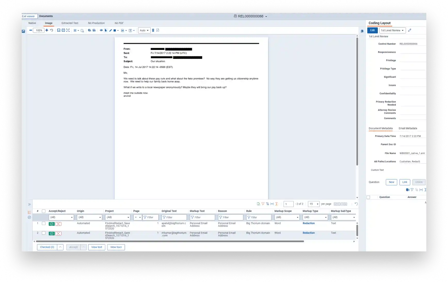 Automated Redactions | Second Requests in Relativity aiR