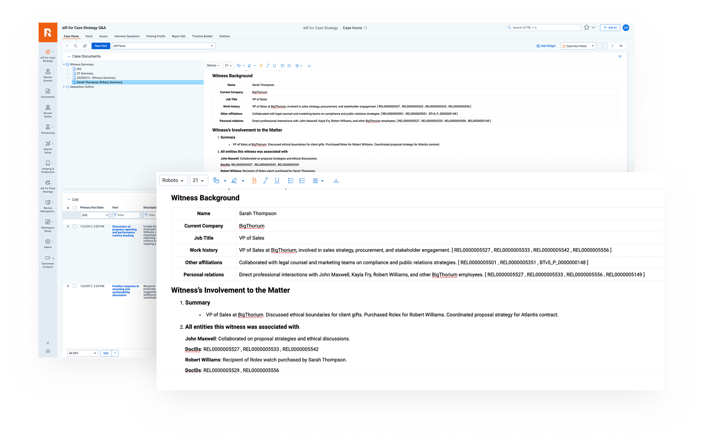 aiR for Case Strategy screenshot